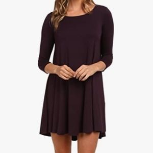 Karen Kane jersey knit trapeze dress in eggplant, size XS